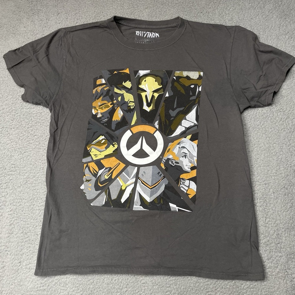 Overwatch Game Blizzard T-Shirt Mens Large Grey Short Sleeve 2018 Think Geek